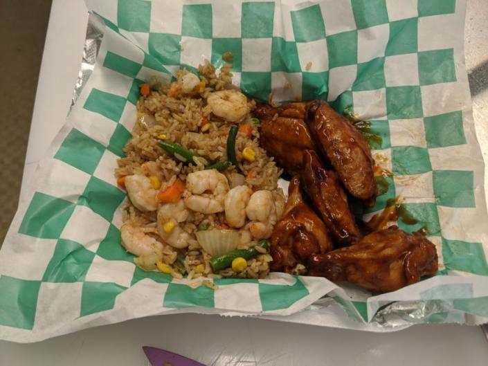 Shrimp, Fried Rice & Wings